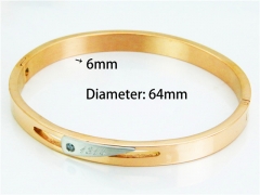HY Wholesale Stainless Steel 316L Bangle (Natural Crystal)-HY42B0068HML