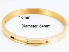 HY Wholesale Stainless Steel 316L Bangle (Natural Crystal)-HY42B0075HKL