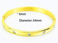 HY Wholesale Stainless Steel 316L Bangle (Natural Crystal)-HY42B0052HJC