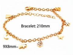 Stainless Steel 316L Bracelets (14K-Rose Gold Color)HY90B0133HMZ