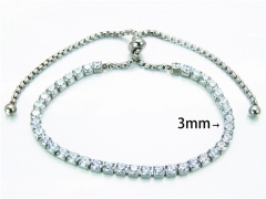 HY Wholesale Stainless Steel 316L Bangle (Natural Crystal)-HY58B0147HKR