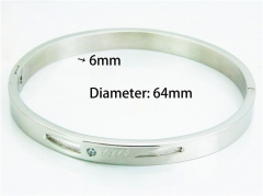 HY Wholesale Stainless Steel 316L Bangle (Natural Crystal)-HY42B0066HJC