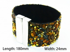 Wholesale Bracelets (Leather) (Natural Crystal)-HY81B0439HMS