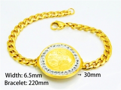 Stainless Steel 316L Bracelets (18K-Gold Color)-HY12B0378OQ