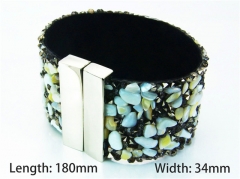 Wholesale Bracelets (Leather) (Natural Crystal)-HY81B0427HMW