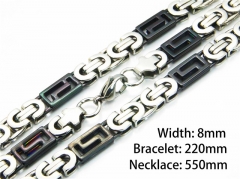 HY Wholesale Black Necklaces Bracelets Sets-HY08S0272JHW