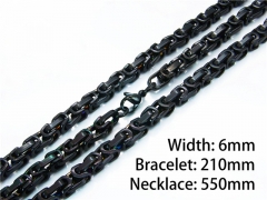 HY Wholesale Black Necklaces Bracelets Sets-HY08S0109IMD