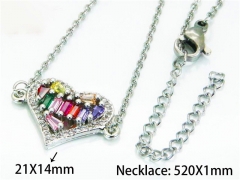 HY Wholesale Popular Crystal Zircon Necklaces (Love Style)-HY54N0660OL