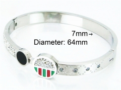 HY Stainless Steel 316L Bangle (Crystal)-HY80B0789HLE
