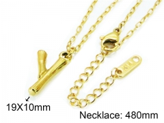 HY Wholesale Stainless Steel 316L Necklaces (Letter Style)-HY09N0281MY