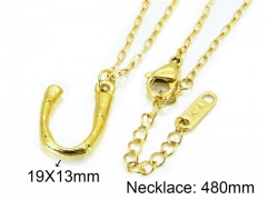 HY Wholesale Stainless Steel 316L Necklaces (Letter Style)-HY09N0277MU