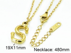 HY Wholesale Stainless Steel 316L Necklaces (Letter Style)-HY09N0275MS