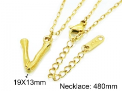 HY Wholesale Stainless Steel 316L Necklaces (Letter Style)-HY09N0278MV