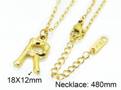 HY Wholesale Stainless Steel 316L Necklaces (Letter Style)-HY09N0274MR