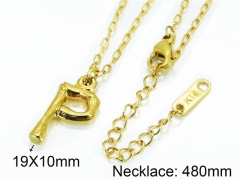 HY Wholesale Stainless Steel 316L Necklaces (Letter Style)-HY09N0272MD