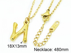 HY Wholesale Stainless Steel 316L Necklaces (Letter Style)-HY09N0270MS