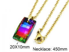 HY Stainless Steel 316L Necklaces(Crystal)-HY85N0118KLU