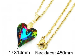 HY Stainless Steel 316L Necklaces(Crystal)-HY85N0115KLW