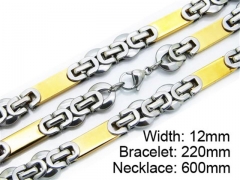 HY Stainless Steel 316L Necklaces Bracelets (Two Tone)- HY55S0150I20