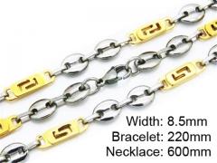 HY Stainless Steel 316L Necklaces Bracelets (Two Tone)- HY55S0166I20