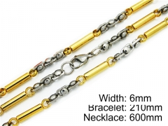 HY Stainless Steel 316L Necklaces Bracelets (Two Tone)- HY55S0064I10