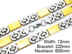 HY Stainless Steel 316L Necklaces Bracelets (Two Tone)- HY55S0165I30