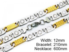 HY Stainless Steel 316L Necklaces Bracelets (Two Tone)- HY55S0135H80