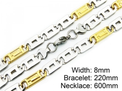 HY Stainless Steel 316L Necklaces Bracelets (Two Tone)- HY55S0077I00