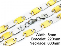 HY Stainless Steel 316L Necklaces Bracelets (Two Tone)- HY55S0129I00