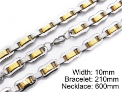 HY Stainless Steel 316L Necklaces Bracelets (Two Tone)- HY55S0002I30