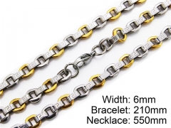 HY Stainless Steel 316L Necklaces Bracelets (Two Tone)- HY55S0013I00