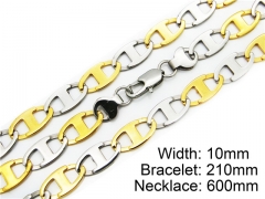 HY Stainless Steel 316L Necklaces Bracelets (Two Tone)- HY55S0068H80