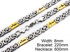 HY Stainless Steel 316L Necklaces Bracelets (Two Tone)- HY55S0018I30