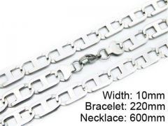 HY Stainless Steel 316L Necklaces Bracelets (Steel Color)-HY55S0134H60