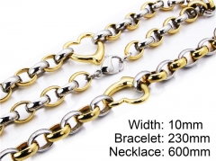 HY Stainless Steel 316L Necklaces Bracelets (Two Tone)- HY39S0252J00