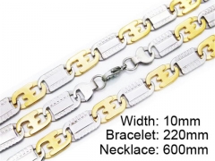 HY Stainless Steel 316L Necklaces Bracelets (Two Tone)- HY55S0177H80