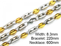 HY Stainless Steel 316L Necklaces Bracelets (Two Tone)- HY55S0162I20