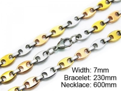 HY Stainless Steel 316L Necklaces Bracelets (Two Tone)- HY55S0153I20