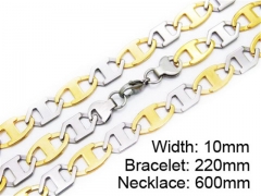 HY Stainless Steel 316L Necklaces Bracelets (Two Tone)- HY55S0172H80