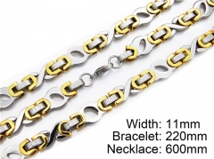 HY Stainless Steel 316L Necklaces Bracelets (Two Tone)- HY55S0016I30