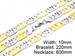 HY Stainless Steel 316L Necklaces Bracelets (Two Tone)- HY55S0178H80