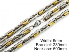 HY Stainless Steel 316L Necklaces Bracelets (Two Tone)- HY55S0074I30