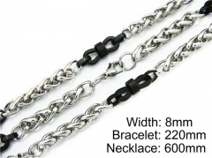 HY Wholesale Black Necklaces Bracelets Sets-HY55S0070I00
