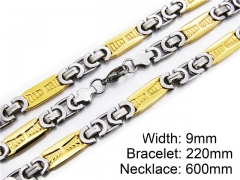 HY Stainless Steel 316L Necklaces Bracelets (Two Tone)- HY55S0011I20