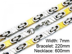 HY Stainless Steel 316L Necklaces Bracelets (Two Tone)- HY55S0164I30