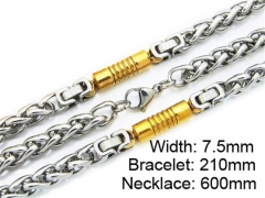 HY Stainless Steel 316L Necklaces Bracelets (Two Tone)- HY55S0160I30