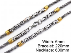 HY Stainless Steel 316L Necklaces Bracelets (Two Tone)- HY55S0022I30