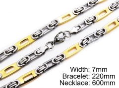 HY Stainless Steel 316L Necklaces Bracelets (Two Tone)- HY55S0003I10