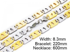 HY Stainless Steel 316L Necklaces Bracelets (Two Tone)- HY55S0169H80