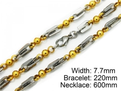 HY Stainless Steel 316L Necklaces Bracelets (Two Tone)- HY55S0063I30